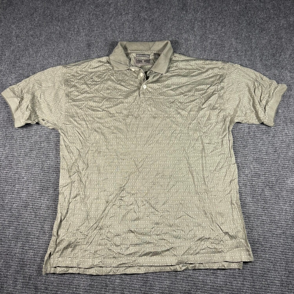 International Waters Polo Shirt Mens XL Green Excellent Mercerized Cotton Dobby